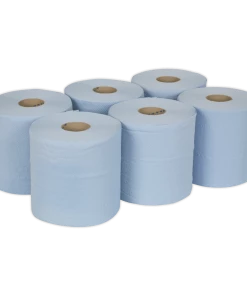 Best Sale 🥰 Sealey BLU150 Paper Roll Blue 2-Ply Embossed 150m Pack Of 6 😀