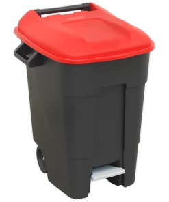 Deals ❤️ Sealey BM100PR Refuse/Wheelie Bin With Foot Pedal 100L - Red 🛒
